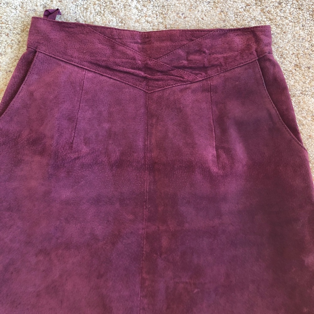 Vintage Jacqueline Farrer purple leather skirt 💜 - Picture 2 of 7